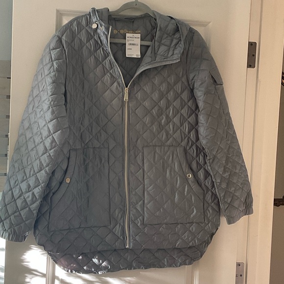 Ice Jackets & Blazers - BCBGeneration Ice Quilted Silver Women’s lightweight Puffer Jacket
